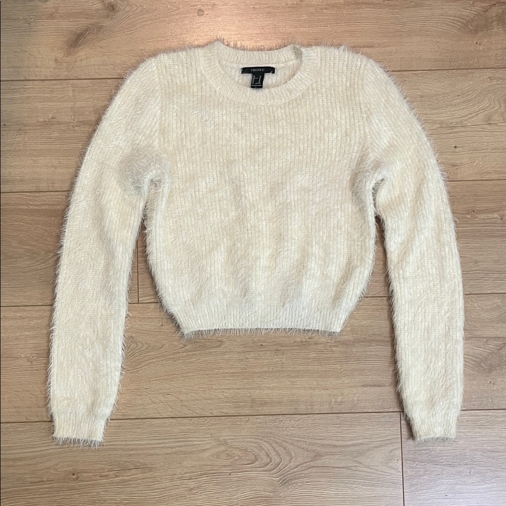 Forever 21 Cream Fuzzy Sweater